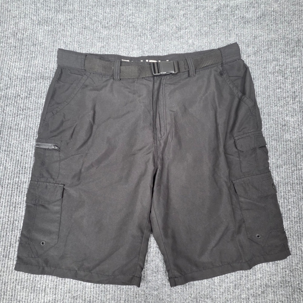 Denali Mens Black Cargo Shorts Size 40 Built-in Belt Hiking Utility Outdoor‎